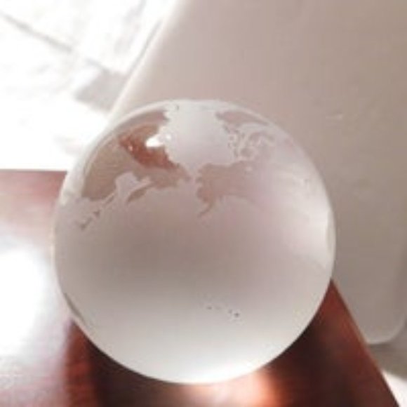 Vintage Glass Earth Globe Paperweight - Picture 5 of 9